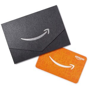 Amazon Com 10 Gift Card In A Black And Silver Mini Envelope 10