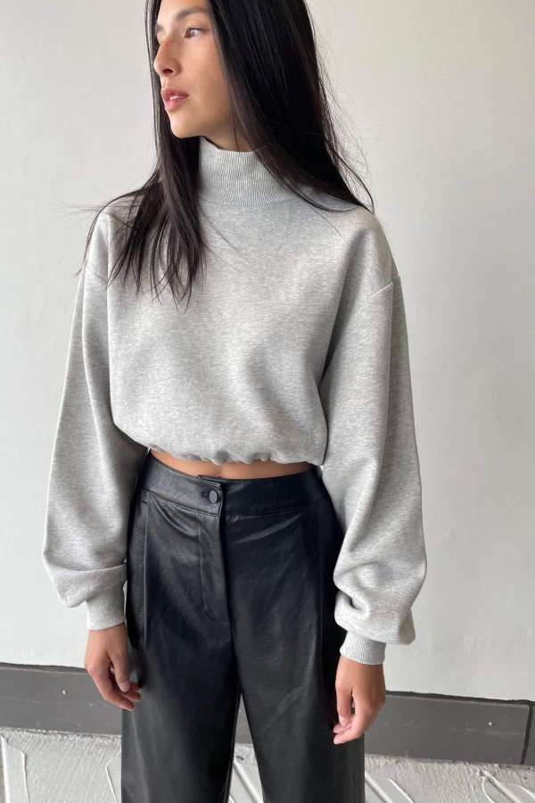 HIGH NECK SWEATSHIRT $48 Additional 15% off - discount applied at checkout KT-7433-W Coronet Blue;Heather Gray;SAGE KT-7433-W $48.00