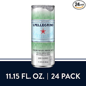 S.Pellegrino Sparkling Natural Mineral Water, 11.2 Fl Oz. Cans (3 Pack of 8)