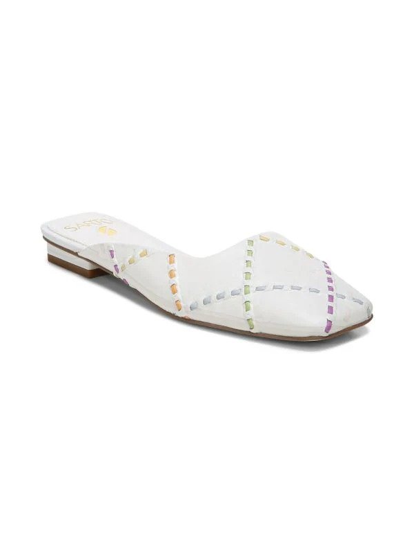 Tiara Quilted Square Toe D’Orsay Mules
