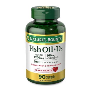 Nature's Bounty Fish Oil plus Vitamin D3 90 Softgels