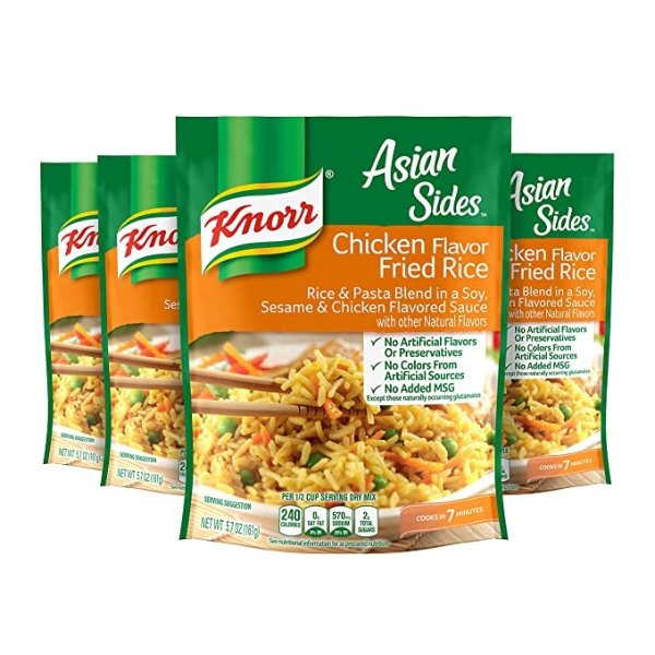 Asian Sides For a Tasty Rice Side Dish Chicken Fried Rice No Artificial Flavors 5.7 oz 4 Count