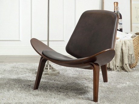 Wagner Shell Dark Brown Accent Chair