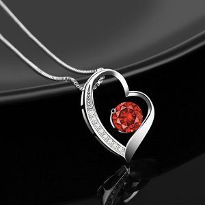 J.Rosée Sterling Silver Cubic Zirconia Heart Pendant Necklace