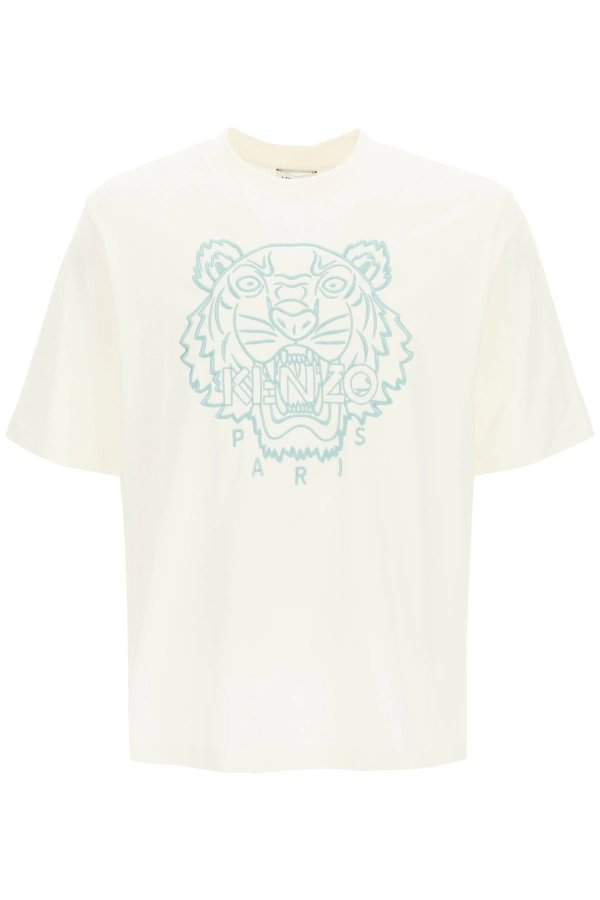 oversized t-shirt with tiger embroidery