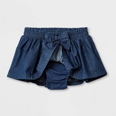 Baby Girls' Denim Skirt with Self Fabric Tie - Cat & Jack&#153; Dark Wash