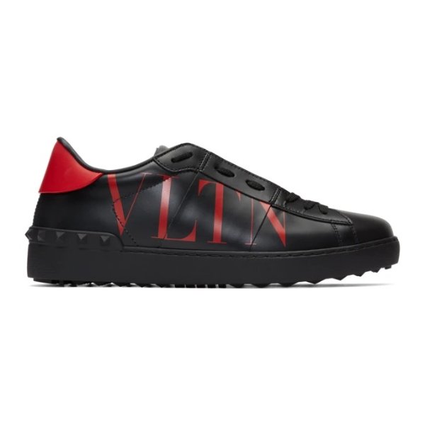Black & Red Valentino Garavani VLTN Open Sneakers