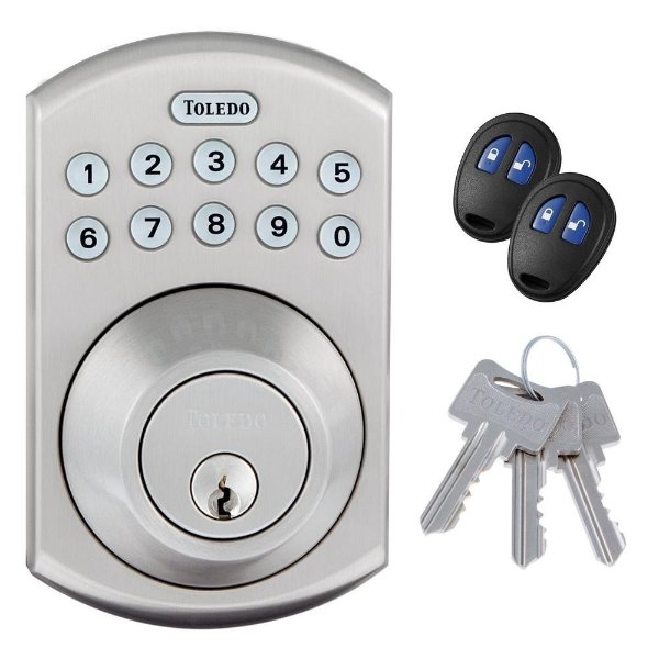 Electronic Stainless Steel Deadbolt with Remote Control-CV180E-US15 - The Home Depot