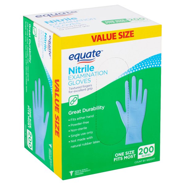 Nitrile Examination Gloves Value Size, 200 count