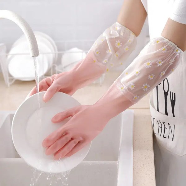 1 Pair Of Thermal Dishwashing Gloves Thick And Durable Waterproof Non Slip Protective Random Color | Find Great Deals Now | Temu