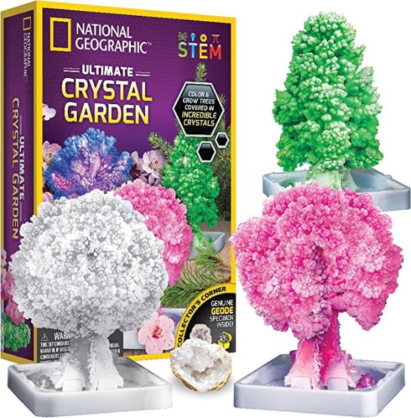 NATIONAL GEOGRAPHIC Craft Kits for Kids - Crystal Growing Kit - Grow a Crystal Garden in Just 6 Hours, Educational Craft includes Art Project, Geode, and STEM Learning Guide, Arts and Crafts for Girls
