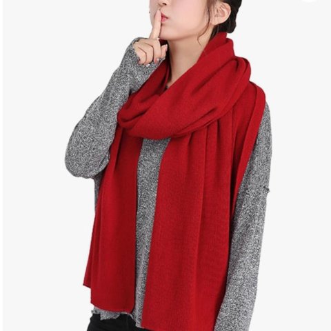 Wander Agio Women's Warm Long Shawl Winter Large Scarf Pure Color