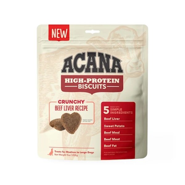 High Protein Crunchy Beef Liver Recipe Biscuits for Large Dogs, 9 oz. | Petco