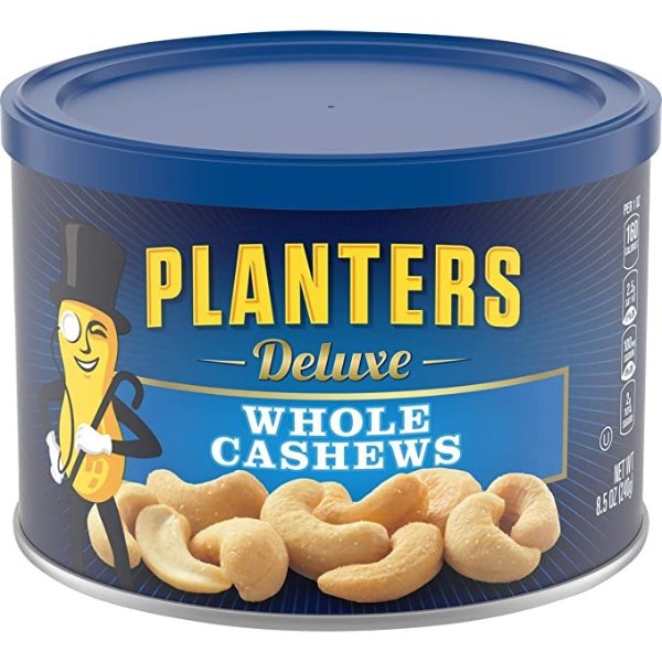 Salted Deluxe Whole Cashews (8.5oz Canister)