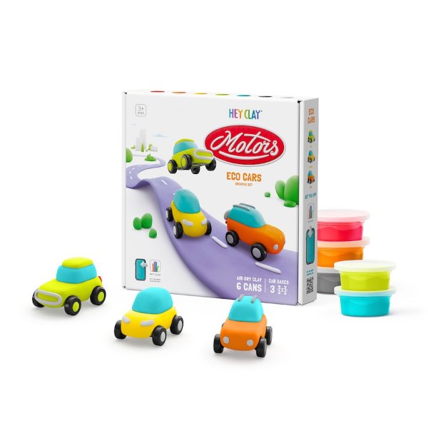 Hey Clay - Eco Cars Air-Dry Clay - Best Arts & Crafts for Ages 3 to 10