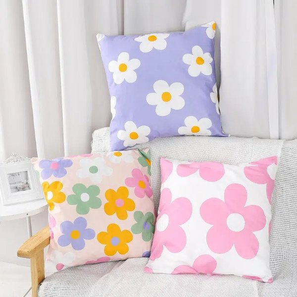 1pc Five Petals Flower Print Pillowcase | Save Money On Temu | Temu