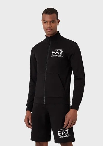 Zipped cotton Visibility sweatshirt | EMPORIO ARMANI Man