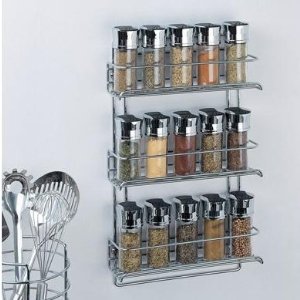 Organize It All 3-Tier Wall-Mounted Spice Rack, Chrome 1812