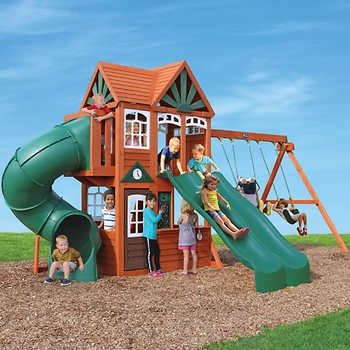 儿童大型木质户外游戏架，需组装