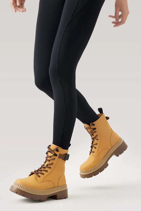 Chunky Lug Sole Lace up Combat Ankle Boot