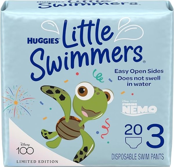 Little Swimmers Disposable Swim Diapers, Size 3 (16-26 lbs), 20 Ct