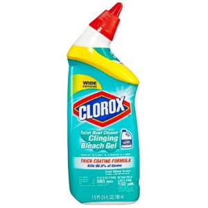 Clorox Cool Wave Scent Toilet Bowl Cleaner Clinging Bleach Gel - 24 oz x 5