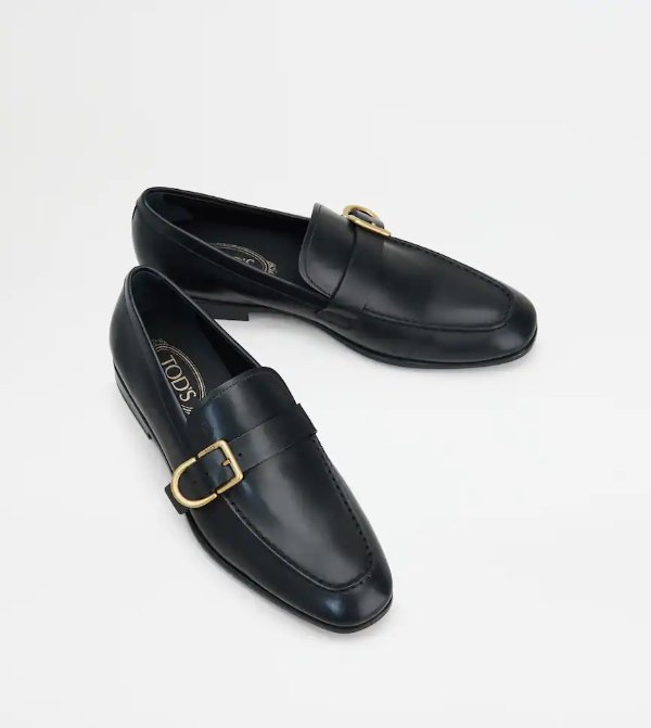 Loafers in Leather - BLACK