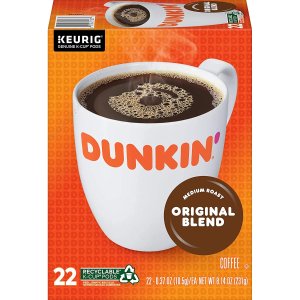 Dunkin’ Original Blend Medium Roast Coffee, Keurig K-Cup Pods - 22 Count (Pack of 4)
