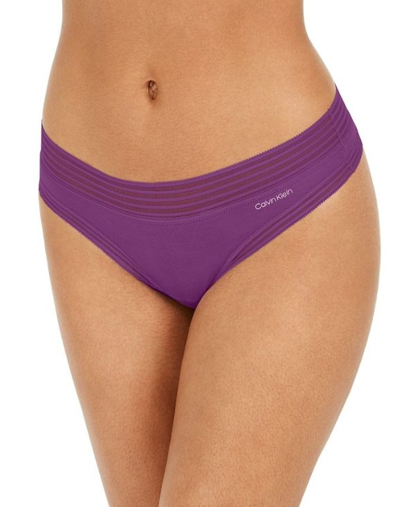 Calvin Klein Striped-Waist Thong Underwear QD3670 & Reviews - Bras, Panties & Lingerie - Women - Macy's