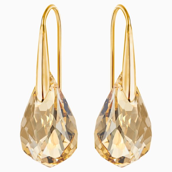 Energic Pierced Earrings, Golden, Gold-tone plated by SWAROVSKI