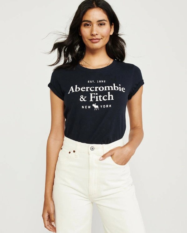 Womens Short-Sleeve Logo Tee | Womens Summer Sale | Abercrombie.com