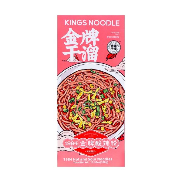 KINGS NOODLE Chongqing Instant Hot Sour Noodles 300g