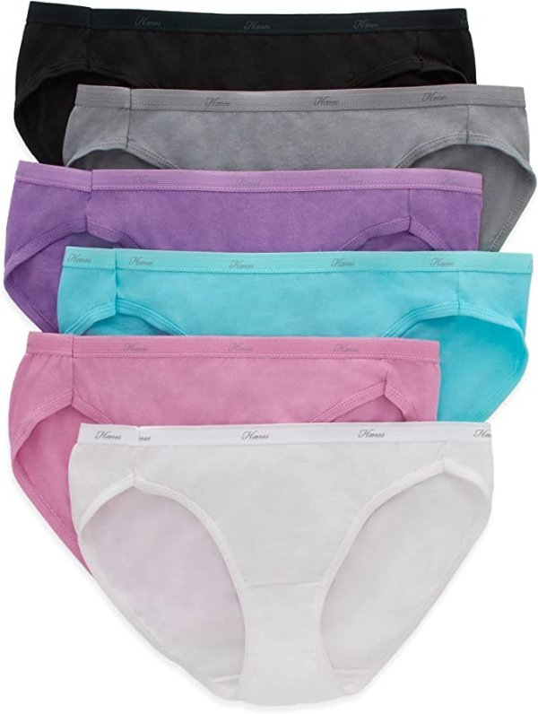 Women's Bikini Panties Pack, Lightweight Soft Cotton Underwear (Colors May Vary)