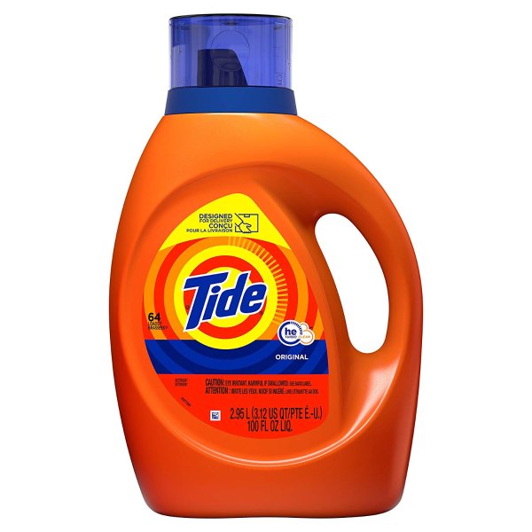 Tide Laundry Detergent Liquid, Original Scent, HE Turbo Clean, 100 Fl Oz