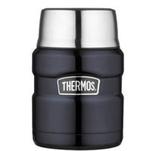 Thermos Stainless King 16-Ounce Food Jar with Folding Spoon, Midnight Blue