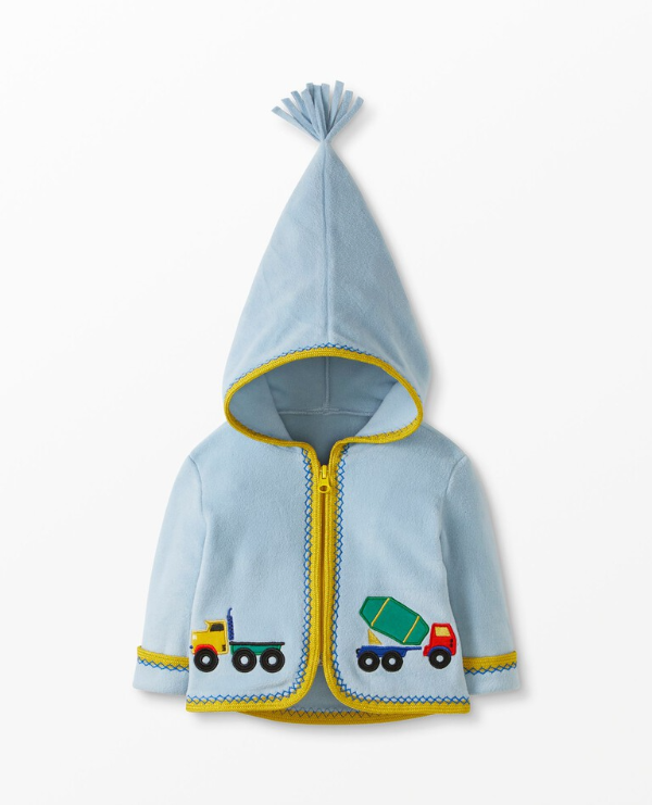 Baby Embroidered Jacket In Recycled Fleece