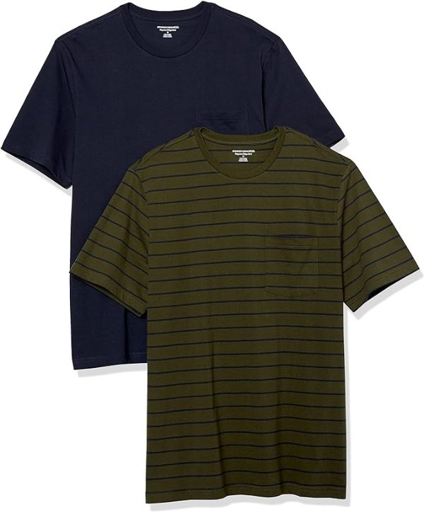 Amazon Essentials 男士纯棉T恤 2件