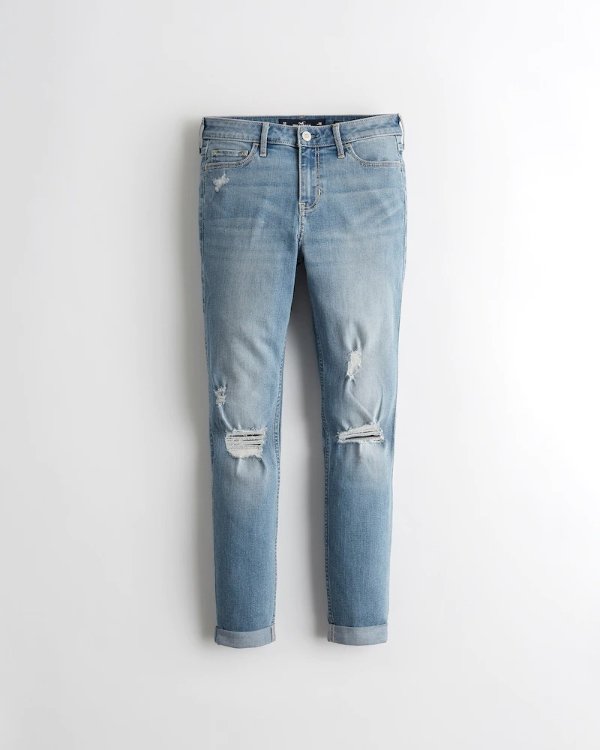 Mid-Rise Crop Super Skinny Jeans