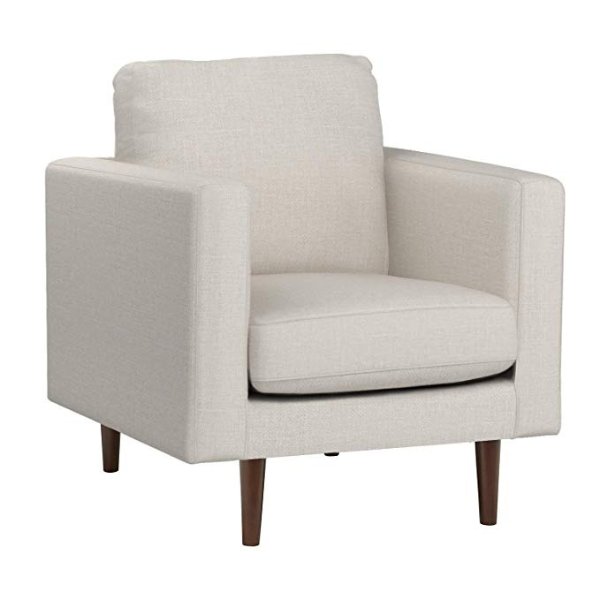 Rivet Revolve Mid-Century Modern Accent Arm Chair, 32.7"W, Linen