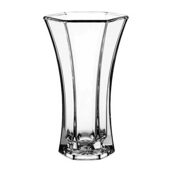 Paneled Clear Glass 9" Rose Vase