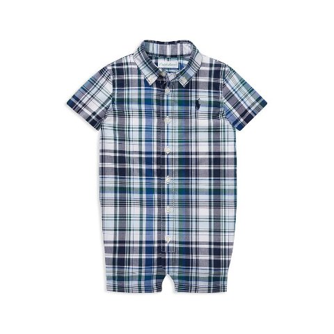 Ralph LaurenBoys  Plaid Cotton Poplin Shortall - Baby