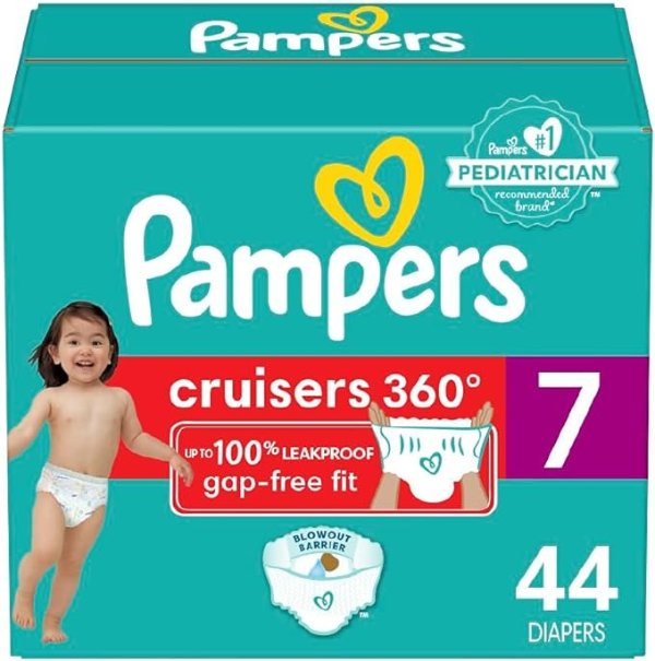 Cruisers 360 Diapers - Size 7, 44 Count, Pull-On Disposable Baby Diapers, Gap-Free Fit
