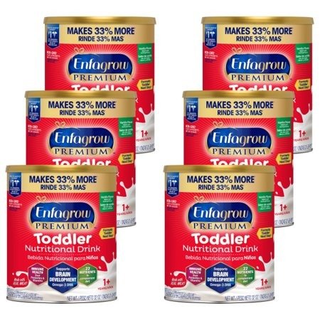 Premium Toddler Nutritional Drink, Vanilla Flavor - Powder, 32 oz Can (6 Pack) x2 Cases