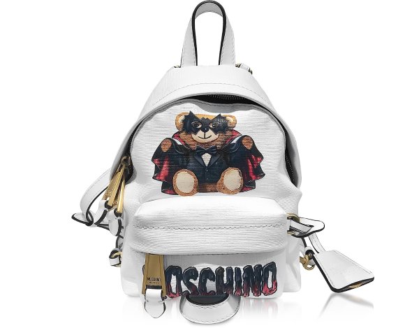 White Spooky Teddy Bear Mini Backpack