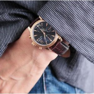 Bulova Men's 64C104 Gemini Analog Display Swiss Automatic Brown Watch