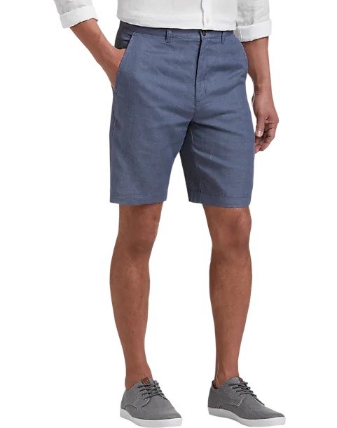 Indigo Modern Fit Linen Shorts - Men's Sale | Men's Wearhouse