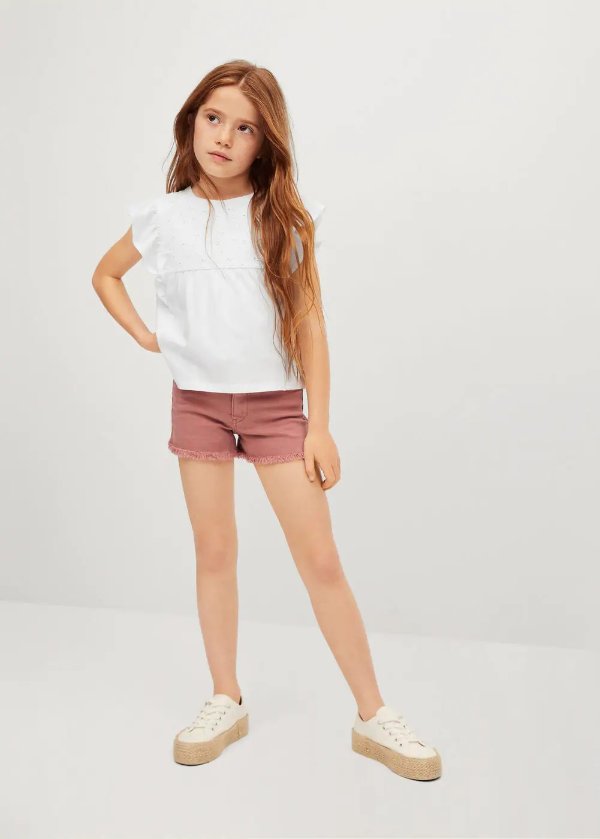 Broderie anglaise panel t-shirt - Girls | OUTLET USA