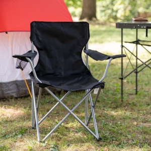 Ozark Trail Basic Quad Folding Outdoor Camp Chair with Cup Holder