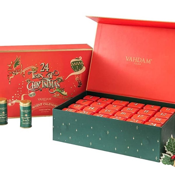 , Holiday Christmas Tea Gift Set | 24 Varieties of Teas in Tea Sampler Gift Box | 100% Natural Ingredients | Best Christmas Tea Gift Set for Everyone