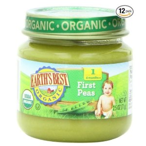 Earth's Best Organic Stage 1, Peas, 2.5 Ounce Jar (Pack of 12)